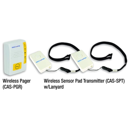 - Secure Caregiver Pager with Two Wireless Nurse Call Buttons - Batteries Included - One Year Warranty