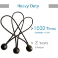 thumbnail image 4 of 9 inch Ball Bungee Cords, Black and White, Shade Cloth Tie Down, 25-Pack - for Canopy, Tarp, Tent, Poles, 4 of 5