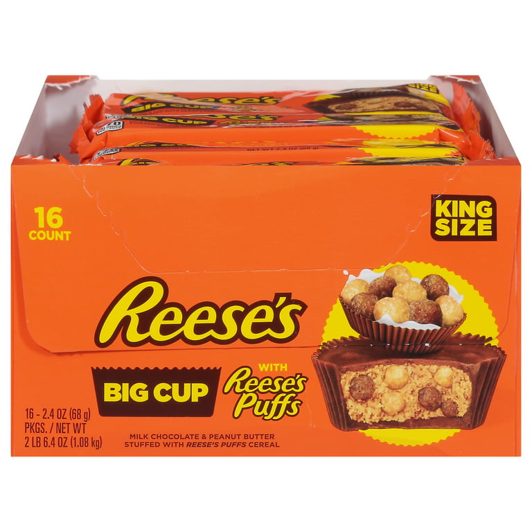 Reese's Big Cup Milk Chocolate & Peanut Butter Stuffed with Reese's Puffs  Cereal - Shop Candy at H-E-B