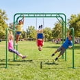 thumbnail image 4 of Klokick 3-in-1 Jungle Gym & Monkey Swing Bar - Kids Backyard Play Set for Strength & Active Fun, Orange, 4 of 9
