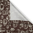 thumbnail image 3 of Ambesonne Brown and White Kitchen Curtains, Doodle Tea Time, 55"x45", Dark Brown and White, 3 of 3