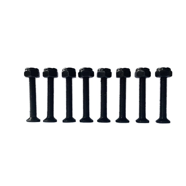 Greeniant Paquete de 8 tornillos para monopatín, reparación de tornillos para Longboard, repuesto de bolsillo portátil, accesorios esenciales patinar Negro 29 mm