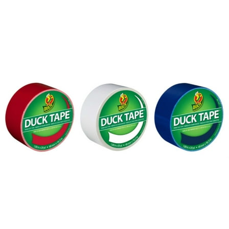 Duck Brand Color Duct Tape Usa Combo 3-pack, Red, White And Blue, 1.88 Inches X 20 Yards Each Roll, 60 Yards Total