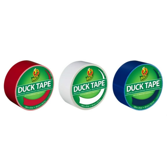Duck Brand Color Duct Tape Usa Combo 3-pack, Red, White And Blue, 1.88 Inches X 20 Yards Each Roll, 60 Yards Total
