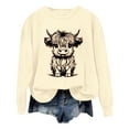 thumbnail image 1 of WEAIXIMIUNG Chandails en Molleton à Col Rond pour Femmes, Designs Mignons, Chandail en Molleton d'Automne et d'Hiver 2025, Col Rond, Mode Imprimé Vache, Manches Longues, Mode Décontractée, Haut de Sortie, 1 of 4