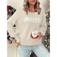 thumbnail image 5 of Women Furry Pattern Xmas Sweatshirt Loose O Neck Long Sleeves Pullover Tops Knit S, 5 of 7