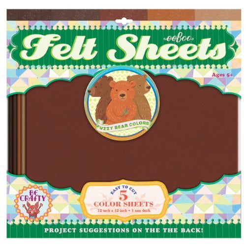 5 sheets Bear Colors Brown Felt Sheets by eeBoo 