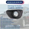 thumbnail image 2 of Front LH Driver side Fog Lamp Bezel Fit for 2011-2017 Jeep Compass 68109871AA, 2 of 8
