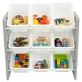 thumbnail image 3 of Humble Crew Kids Toy Storage Organizer with 9 Plastic Storage Bins, Grey/White, 3 of 8