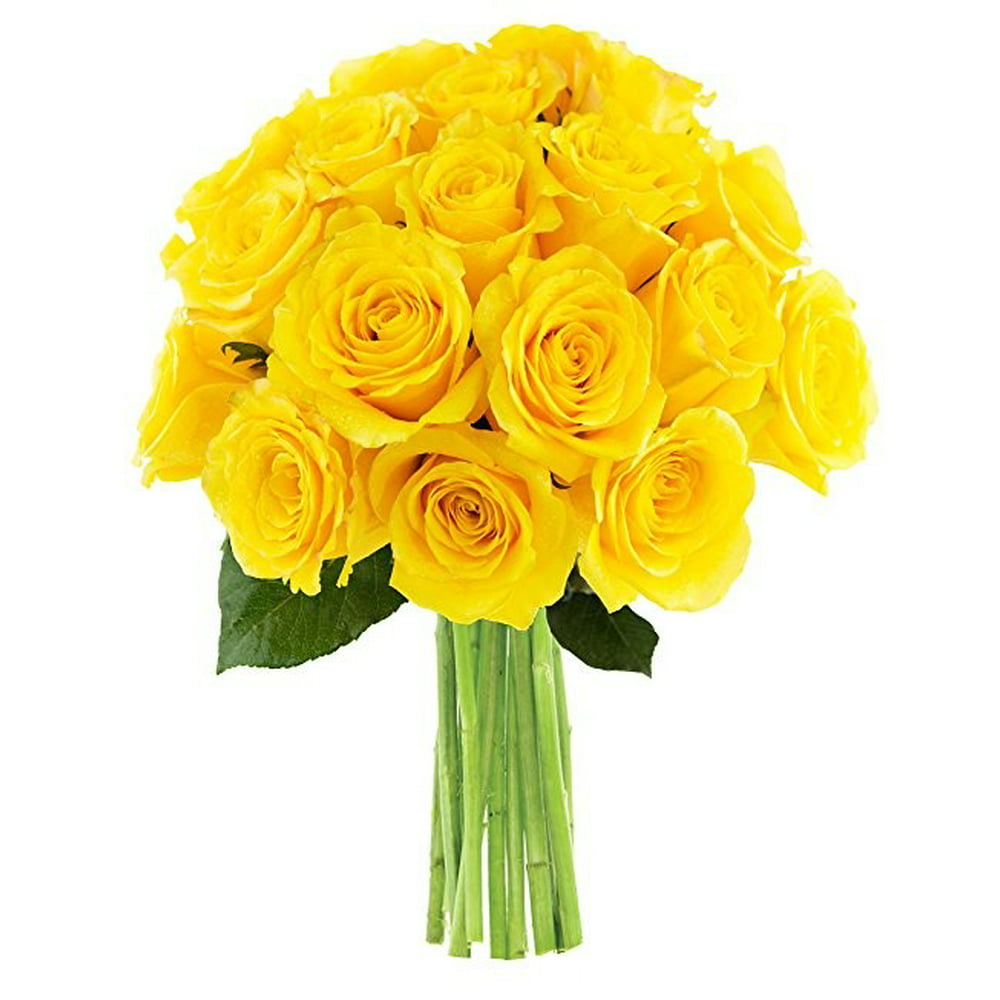 KaBloom: Bouquet of 18 Yellow Roses - Fresh Flowers for Delivery