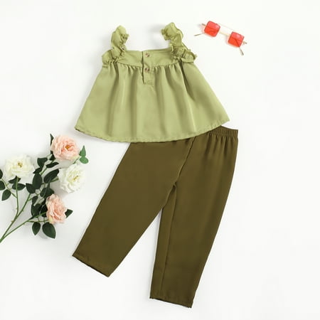 

Newborn Clothing Baby Girl Strap Sleeveless Top Pants 2Pcs Set