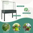 Raised Garden Bed w/Cover & Legs, Elevated Growing Planter Box w/Roll
