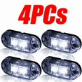 thumbnail image 1 of 2PCS Amber Warning Light 2LED Diode Light Oval Clearance Trailer Truck White Red LED Side Marker Lamp 12V-24V Truck, 1 of 6