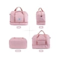 thumbnail image 3 of Gustave Quilted Travel Duffle Bag for Women Large Capacity Overnight Weekender Gym Hospital Bag Water Resistant Carry On Totes with Shoe Compartment & Wet Pocket, Pink, 3 of 9