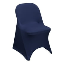 YCC Linens - 6 Pack Stretch Spandex Folding Chair Covers Navy Blue