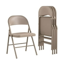 Cosco Steel Folding & Stacking Chairs Antique Linen (Set of 4)