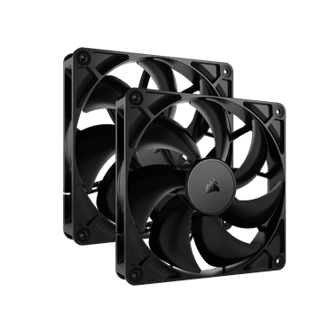 CORSAIR RS140 PWM 140mm Fans Dual Pack - Simplified Control - Daisy-Chain 4-Pin PWM Connection - Concentrated AirGuide Cooling - Magnetic Dome Bearing