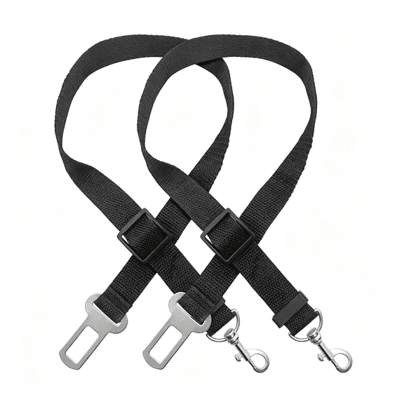 GASTROPOD Adjustable Dog Seat Belt for Car,2Pc Pet Safety Belts for Vehicles,Heavy-Duty Nylon Puppy Harness Seatbelt Leash for Driving,Universal Fit Seatbelts for Pets in Suv,Truck,Travel,Black