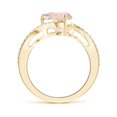 thumbnail image 2 of ANGARA Natural Pear-Shaped 2.25 ct Morganite Bypass Ring with Diamond Accents in 14K Yellow Gold for Women | Birthday, Anniversary, Jewelry Gift for Women | Natural Morganite Ring, 2 of 7