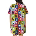 thumbnail image 3 of Lsque Colorful Bulldog Women's Short-Sleeved Pajama Set - 2 Piece Soft and Lightweight Sleepwear Set-X-Large, 3 of 9