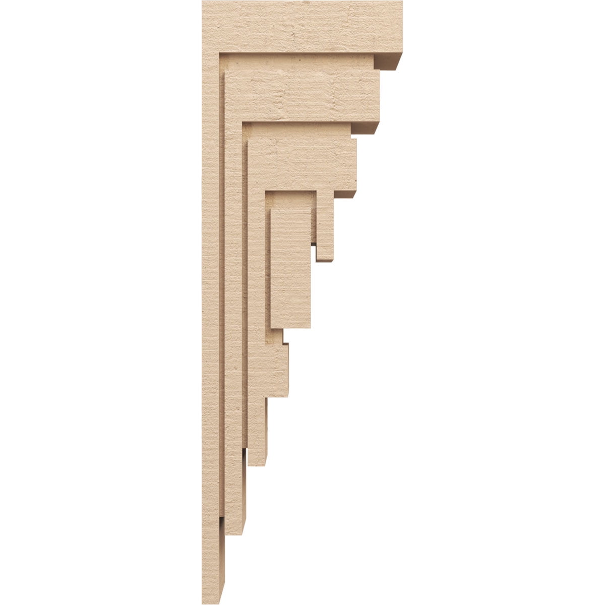 6"W x 12"D x 36"H Thin Landon Rough Cedar Woodgrain TimberThane Corbel, Primed Tan