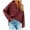 Red, variant on Women's Oversized Sweaters Batwing Long Sleeve Loose V Neck Button Henley Tops Pullover Knit Jumper Red M
