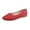 Red Suede Shoes, variant on KIJBLAE Women's Solid Color Square Toe Slip-On Flats Comfortable Suede Shoes Red 40
