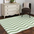 thumbnail image 4 of Sage Green Stripe Area Rugs 2.7x5 for Living Room, Farmhouse Striped Modern Waves Moires Non Slip Washable Rug Runner, Low Pile Indoor Floor Carpet Mat Bathroom Rugs for Bedroom, Kids Room, 4 of 9