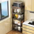 thumbnail image 4 of Large Kitchen Pantry Storage Cabinet Buffet, 4 Tier Metal Pantry Cabinet with Folding Doors 56'' Kitchen Hutch Cabinet Suitable for Dining Room Living Room, 4 of 9
