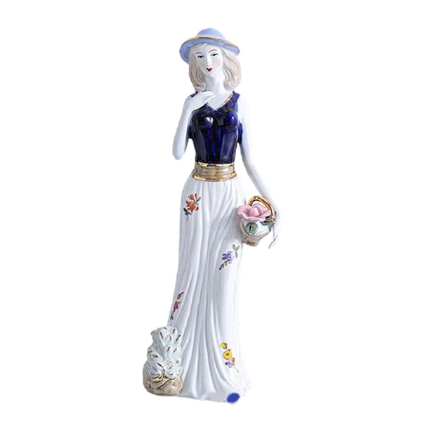 Estatua de dama de estilo nórdico, figura de porcelana, escultura decorativa para decoración de habitación. Estilo C
