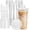 24 oz, variant on 120 Pack 24 oz Clear Plastic Cups with and Straws,Sturdy Safe Iced Coffee Cups,Disposable Smoothie Cups for Cold Drinks,Iced Coffee Cups with