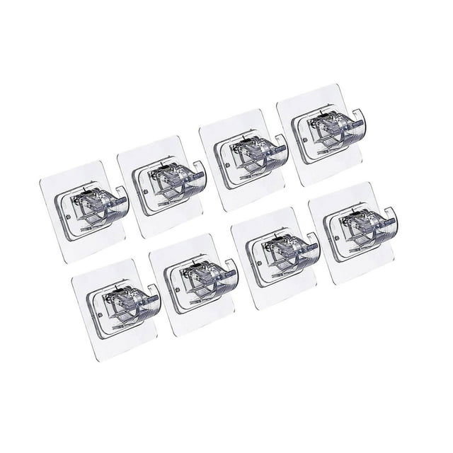 8 PCS Curtain Rod Brackets Holder Drapery Wall Mount Fixed Use Transparent