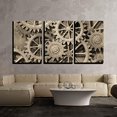 thumbnail image 2 of wall26 - 3 Piece Canvas Wall Art - a Mechanical Background with Gears and Cogs - Modern Home Art Stretched and Framed Ready to Hang - 16"x24"x3 Panels, 2 of 4