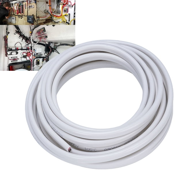 Boat 14 AWG Electrical Wire, Enduring PVC 14 Gauge Marine Wire Waterproofing High Purity OFC Excellent Conductivity Stable Connection 20ft 600V for Trailers