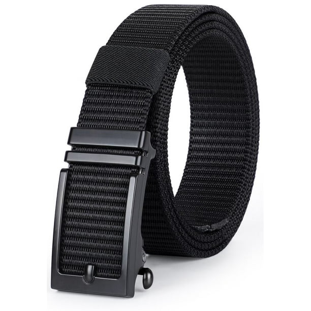 JASGOOD Ratchet Belts for Men, Golf Nylon Web Work Black Men Belts ...