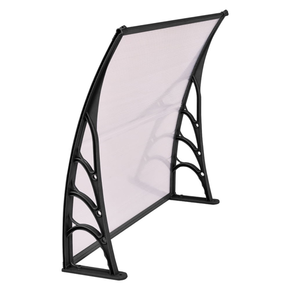 Aimee Lii 40 x 40 Inch Outdoor Polycarbonate Front Door Window Awning Canopy, Outdoor Awning for Patio, Black