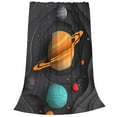 thumbnail image 2 of Rateoe Solar System Paper Art Print Fuzzy Fleece Throw Blanket Extra Large,Super Soft,Fluffy and Warm Blankets for Couch,Bed,All Season Use (50"x40"), 2 of 8