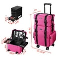 thumbnail image 6 of Byootique Deep Pink 2in1 Rolling Makeup Case Soft Sided Cosmetic Organizer 1680D, 6 of 10