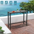 thumbnail image 4 of Sumshadow Table de Bar Extérieure, Console de Patio Table de Pub Hauteur avec Cadre en Acier Enduit de Poudre, Dessus Résistant aux Intempéries et Imperméable pour Spa, Balcon, Jardin, Cour, Bord de Piscine (Noir, 47 Pouces Table de Bar Étroite), 4 of 4