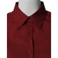 thumbnail image 4 of Doublju Women's 3/4 Sleeve Slim Fit Button Down Dress Shirt (Plus Size Available), 4 of 5