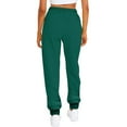 thumbnail image 5 of Niaviben cotton pants for women light weight pants for women summer High Waist Pants Drawstring Loose Fit Summer Pants linen wide leg pants for women Ladies Drawstring Foot Sweatpants Green S, 5 of 5