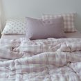 thumbnail image 6 of 3 Pieces Purple Buffalo Plaid Muslin Duvet Cover Set Vintage Aesthetic Cotton Bedding Set Natural Soft & Breathable Plaid Checkered King Duvet Cover, 6 of 6