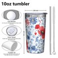 thumbnail image 4 of Pioneer Flower 10oz Tumblers Stainless Steel Tumbler with Lid and Straw,Vacuum Insulated Double Wall Travel Tumbler Cups with Cleaning Brush for Coffee, Tea, 4 of 4