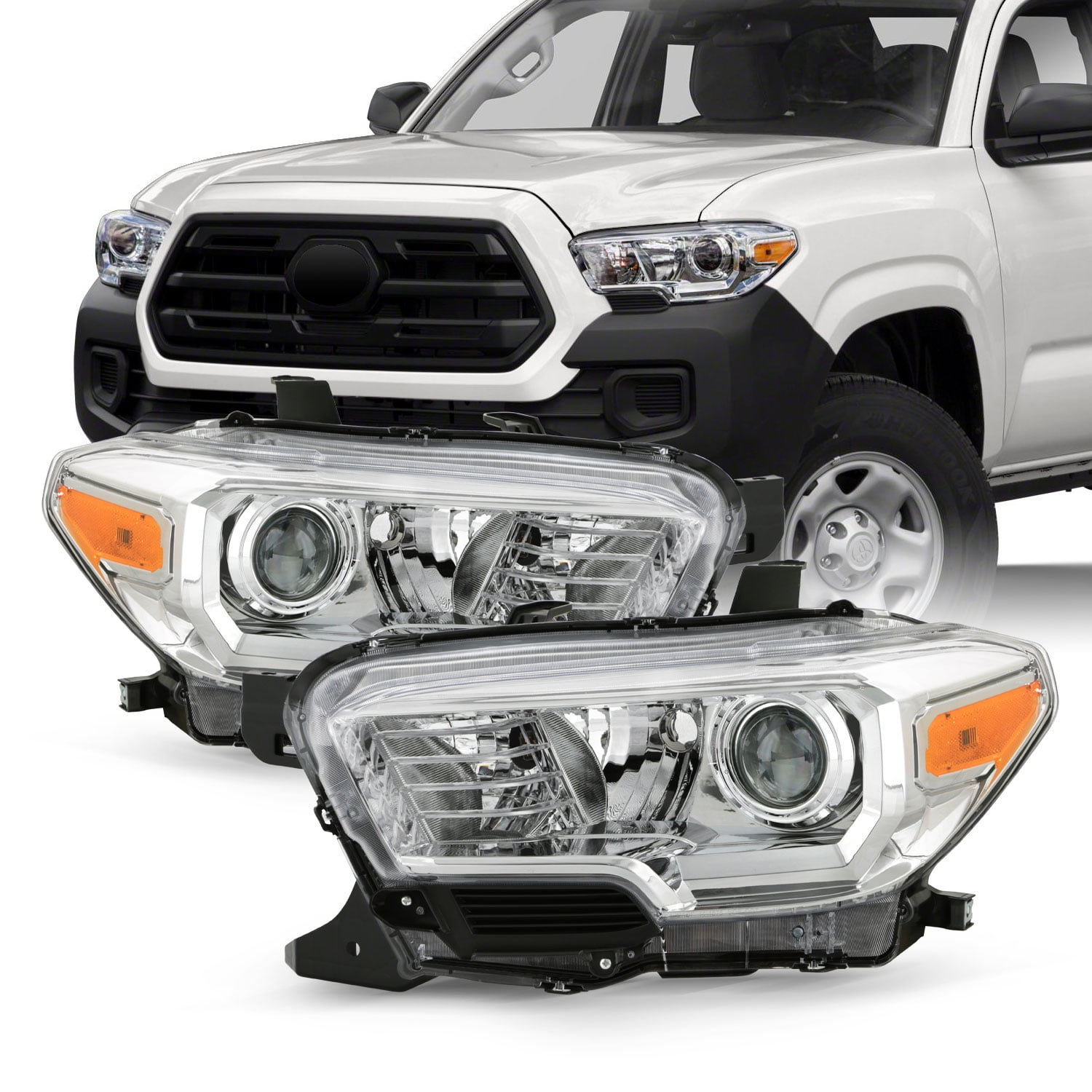 For 20162019 Toyota SR/SR5 Model w/o DRL Projector Chrome