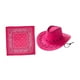 thumbnail image 4 of Conjunto de sombrero de vaquero con pañuelo, accesorios de disfraz, sombreros de vaquera para Rosa oscuro, 4 of 9