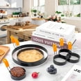 thumbnail image 2 of Egg Rings Pancake Mold Set, Stainless Steel Egg Rings Pancake Molds for Griddle 6pack, Egg Rings for Griddle, Silicone Egg Rings with Handle Cooking Egg Pancake (8 Inch, 6 Inch, 3.5 Inch), 2 of 5