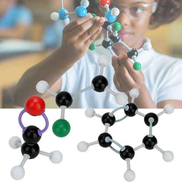 Kit de Estructura Inorgánica Orgánica Molecular, 267 Uds., Modelo Atom Link, Conjunto de Química, Aula, Laboratorio, Caja de Plásstico para El Hogar