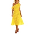 thumbnail image 2 of Karymi One Shoulder Polka Dot Midi Dress, Tie Strap Off Shoulder Flowy Chiffon Long Dress, Summer Casual Party Vacation Dress Easter Dresses for Women 2026, 2 of 5