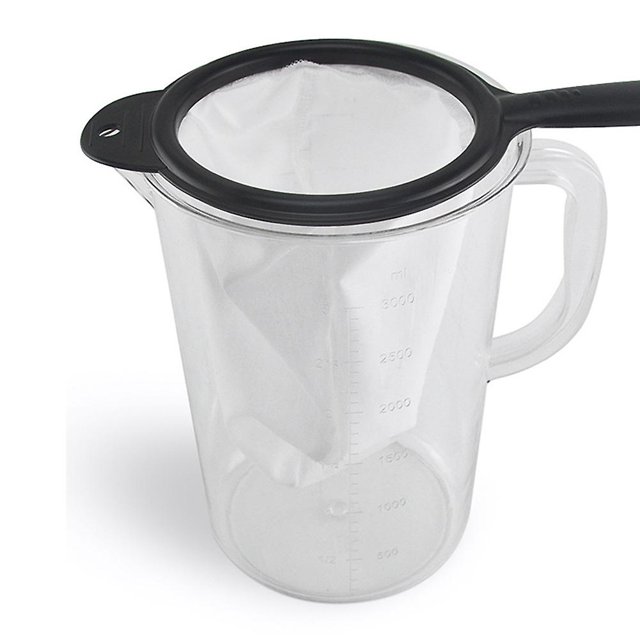 Colador de hojas de té, bolsa de harina, nueces, leche, filtro de café frío de malla fina, colador de mano L