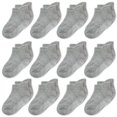 thumbnail image 1 of CozyWay Calcetines con pinzas para bebés y niños pequeños - Paquete de 12 con agarre en el tobillo gris de 6 a 12 meses - Puntera reforzada de algodón antideslizante - Lengüeta en el talón fácil de po, 1 of 5